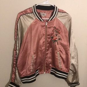 Silk pink bomber jacket